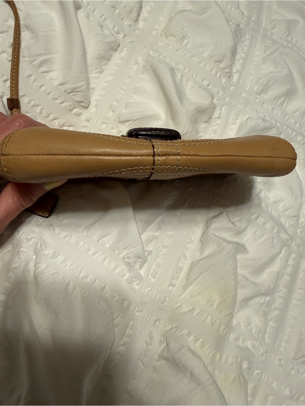 Coach Cognac Leather Buckle Wristlet Clutch - SoHo - Picture 5 of 7